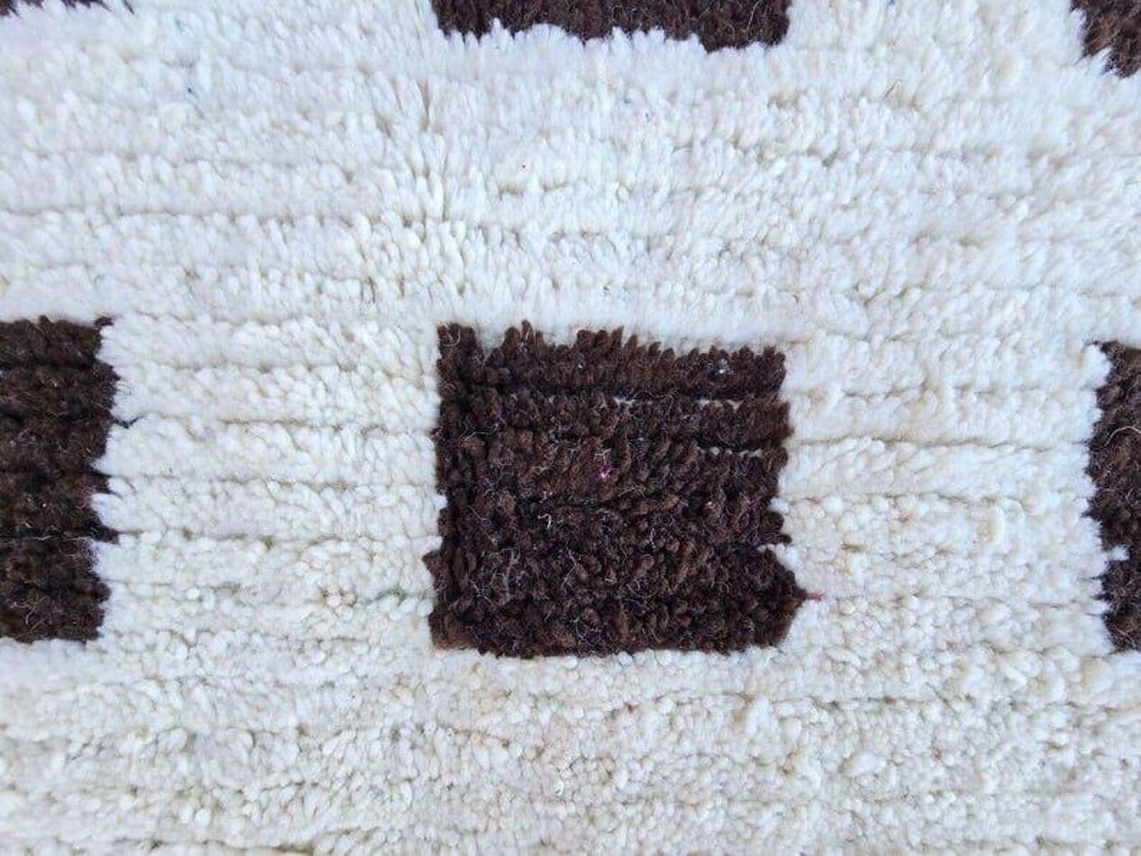 Ręcznie tkany dywan 100x200 cm, wełna, biały, Maroko - 208756