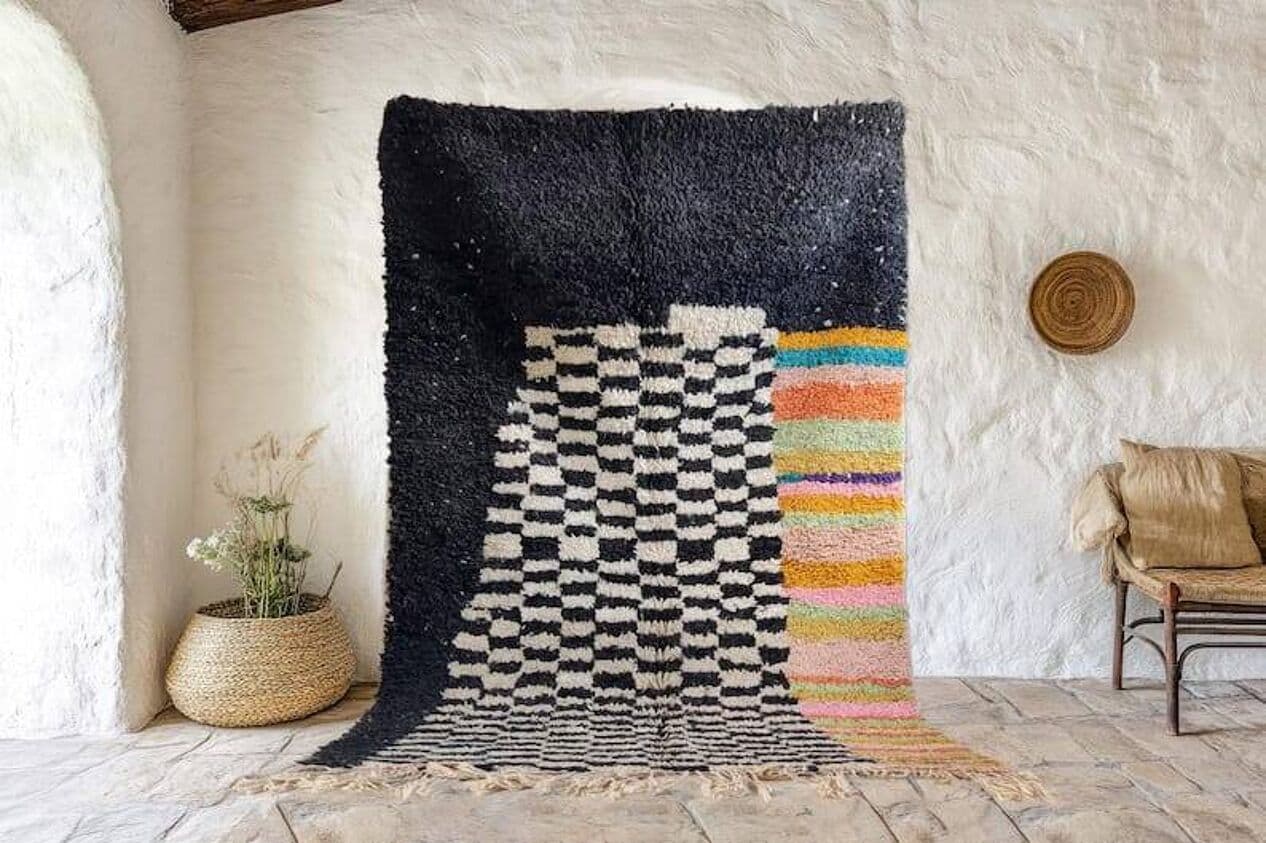 Ręcznie tkany dywan 150x250 cm, wełna, wielokolorowy, Maroko - 208657