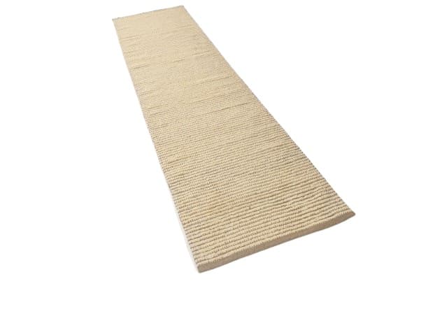 Chodnik 82x306 cm, beżowy, wełna, lata 70.