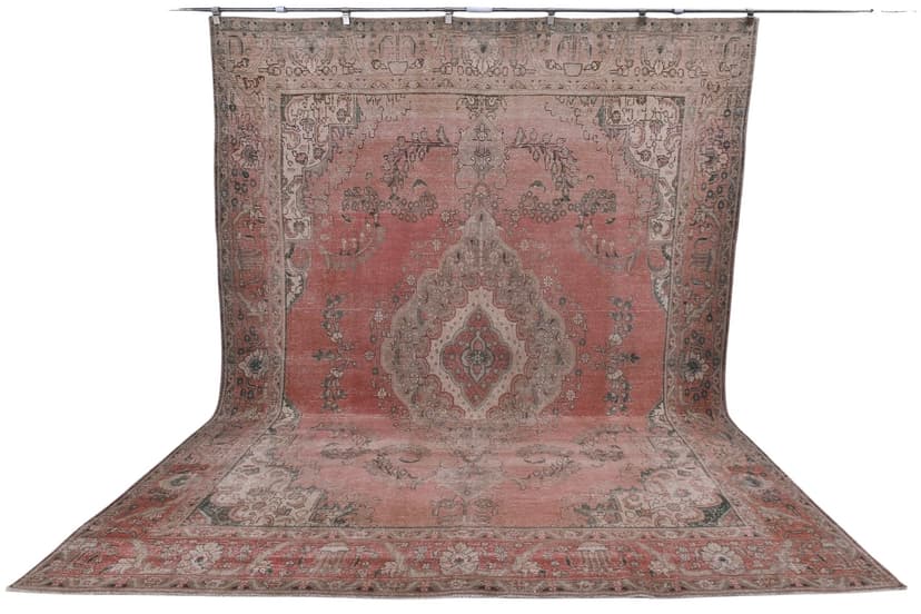 Rug 383x294 cm, red, beige, wool, 1960s