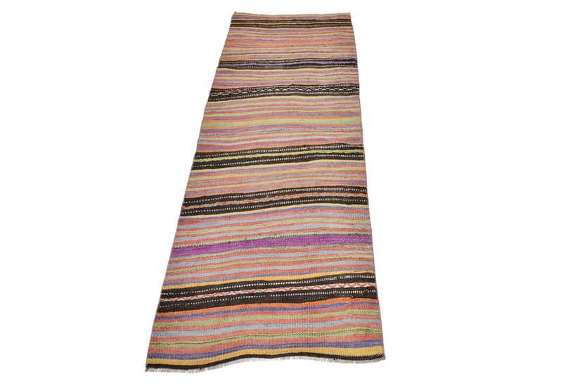 Kilim Runner 226x77 cm, red, wool, Turkey, 1970s.