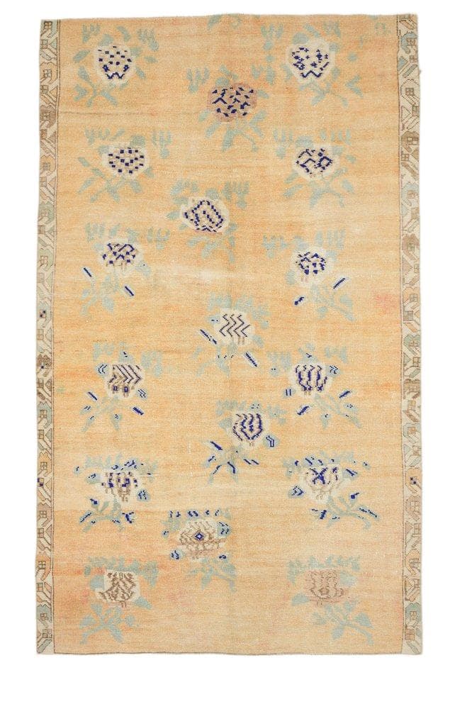 Dywan 263x158 cm, beżowy, wełna, Turcja, lata 60.