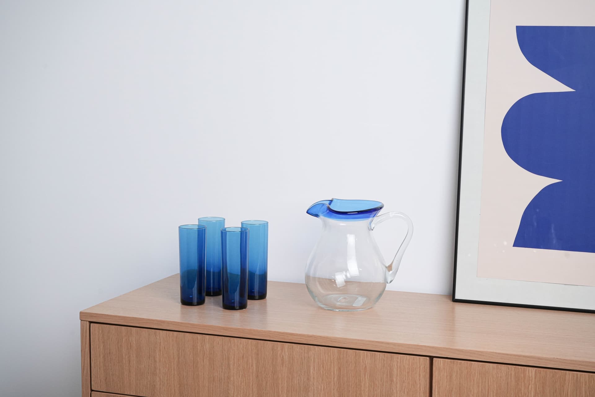 Dzbanek, transparentny, szkło, Włochy, lata 70. - 225973