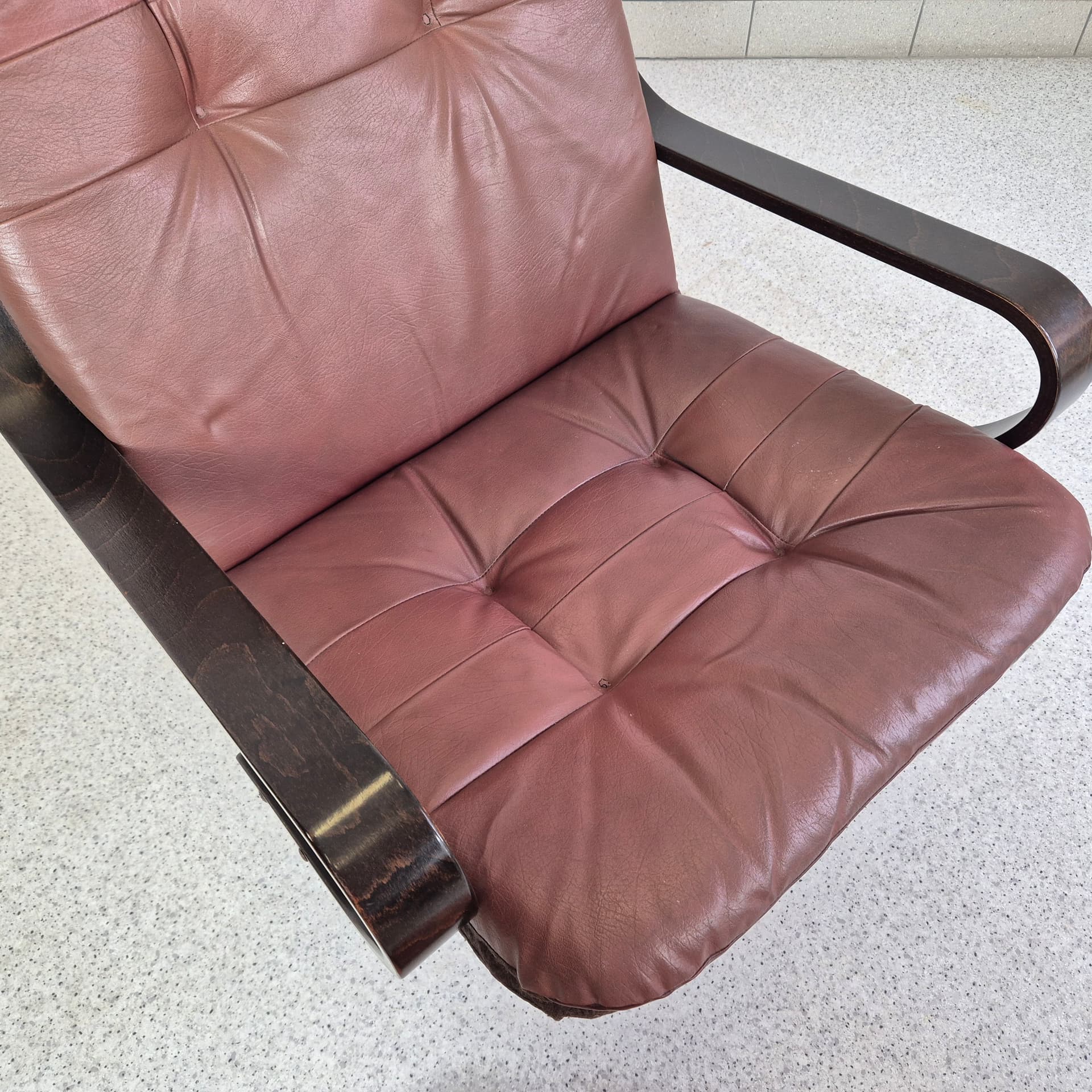 Fotel wypoczynkowy, skóra brązowa, Westnofa, Dania, lata 70. - 226412