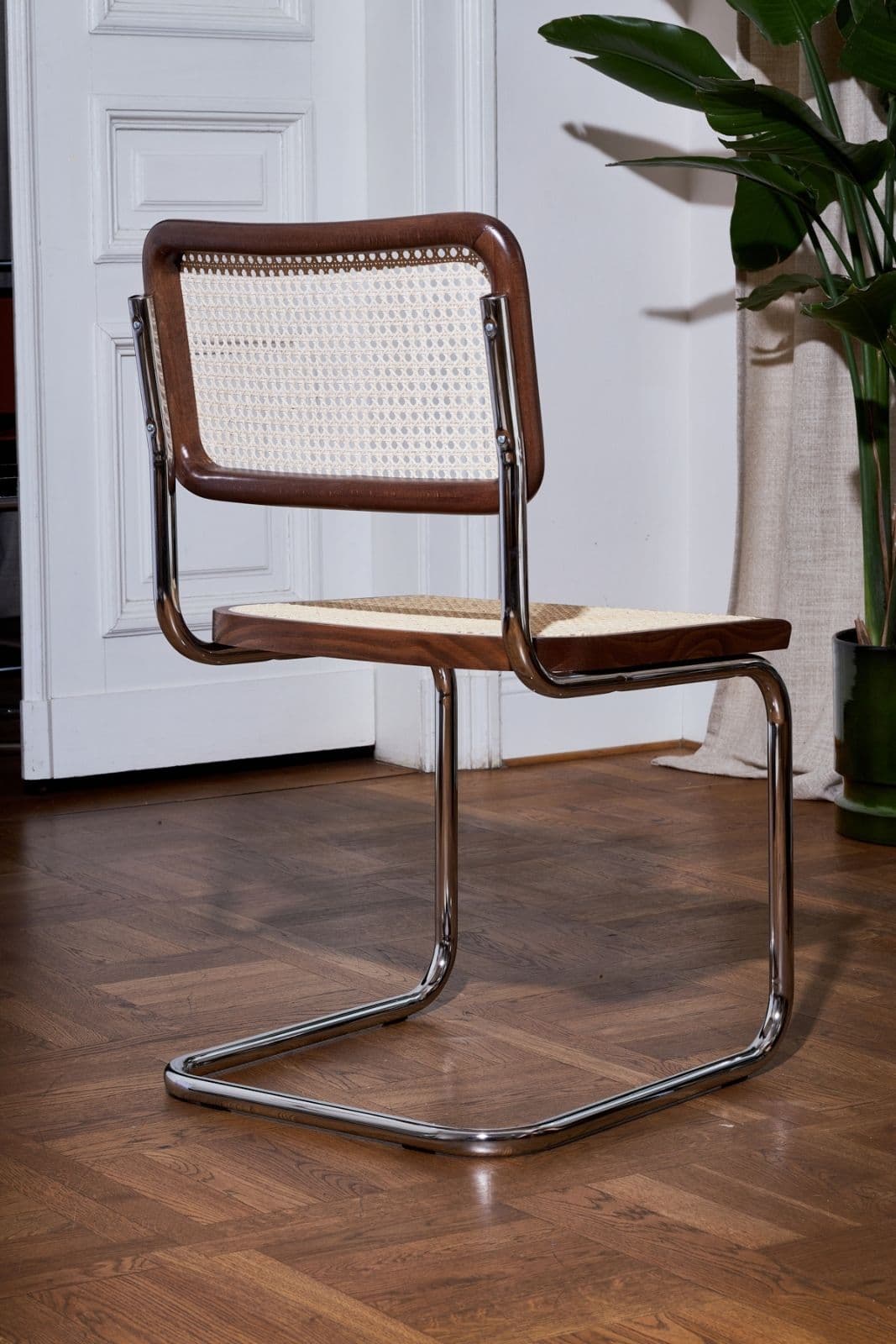 Krzesło z giętej stali wg proj. Cesca, M. Breuer, Bauhaus, brązowe - 352311