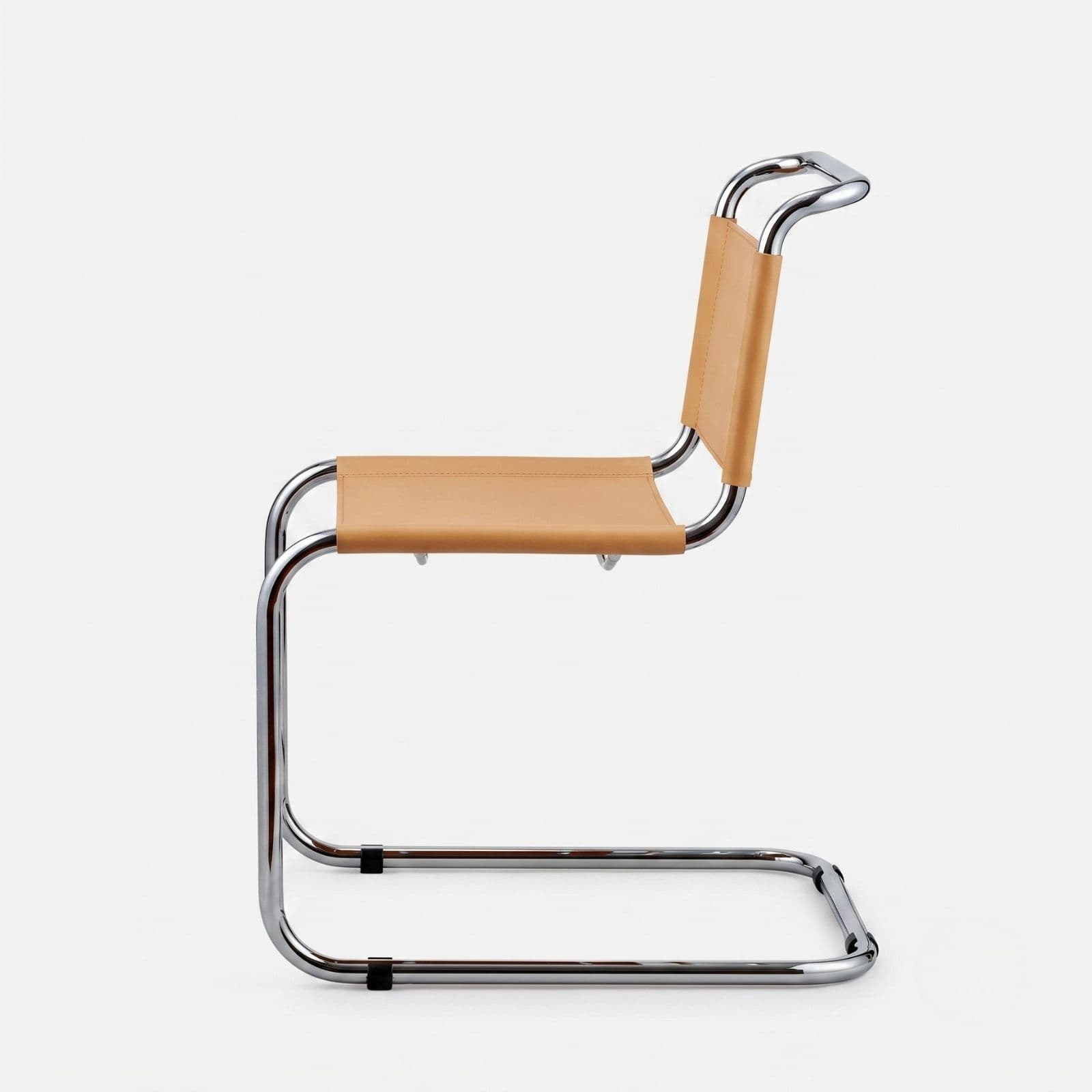 Krzesło z giętej stali wg proj. S33, M. Stam, camel, skóra naturalna - 353915