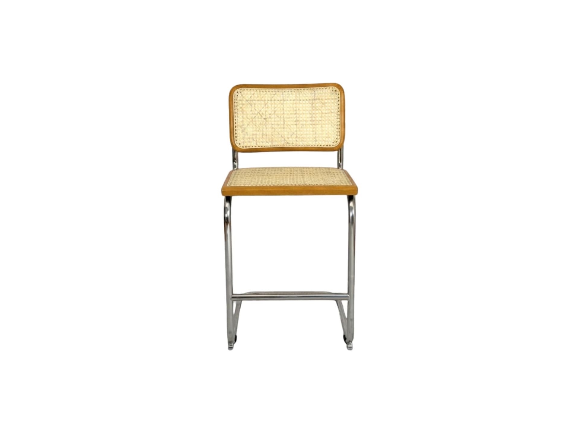 Hoker z giętej stali wg proj. M. Breuer, wys.93 cm, Bauhaus, miodowy