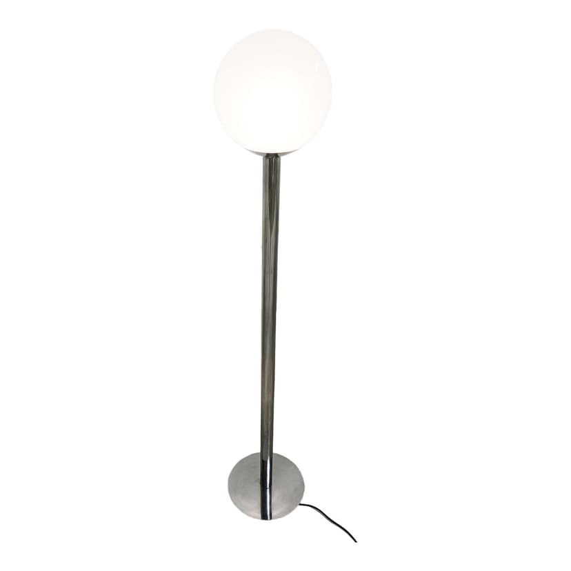 Floor lamp, chrome, glass, Italy, 1970s.