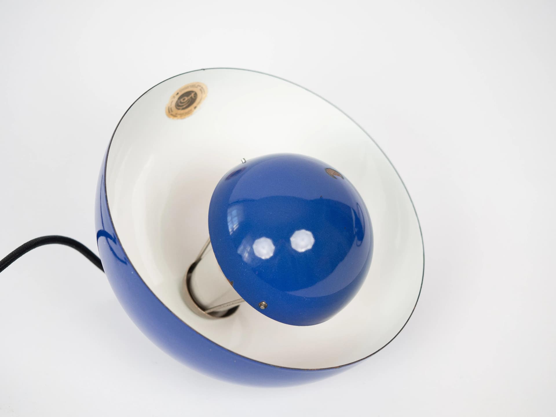 Kobaltowe emaliowane lampy wiszące Flowerpot VP1, proj. V. Panton dla Louis Poulsen, Dania, lata 60. - 20461