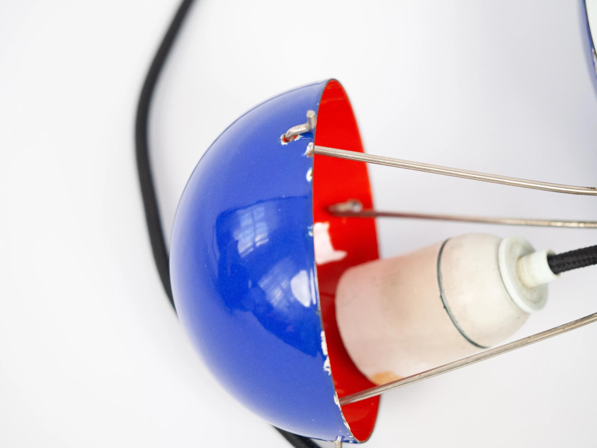 Kobaltowe emaliowane lampy wiszące Flowerpot VP1, proj. V. Panton dla Louis Poulsen, Dania, lata 60. - 20464