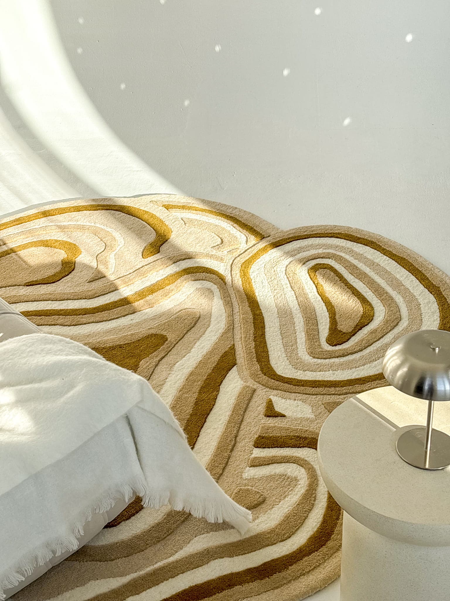 Dywan HUBA Ø250cm, wełna, beżowy, brązowy, biały, Tapis Atelier - 299739