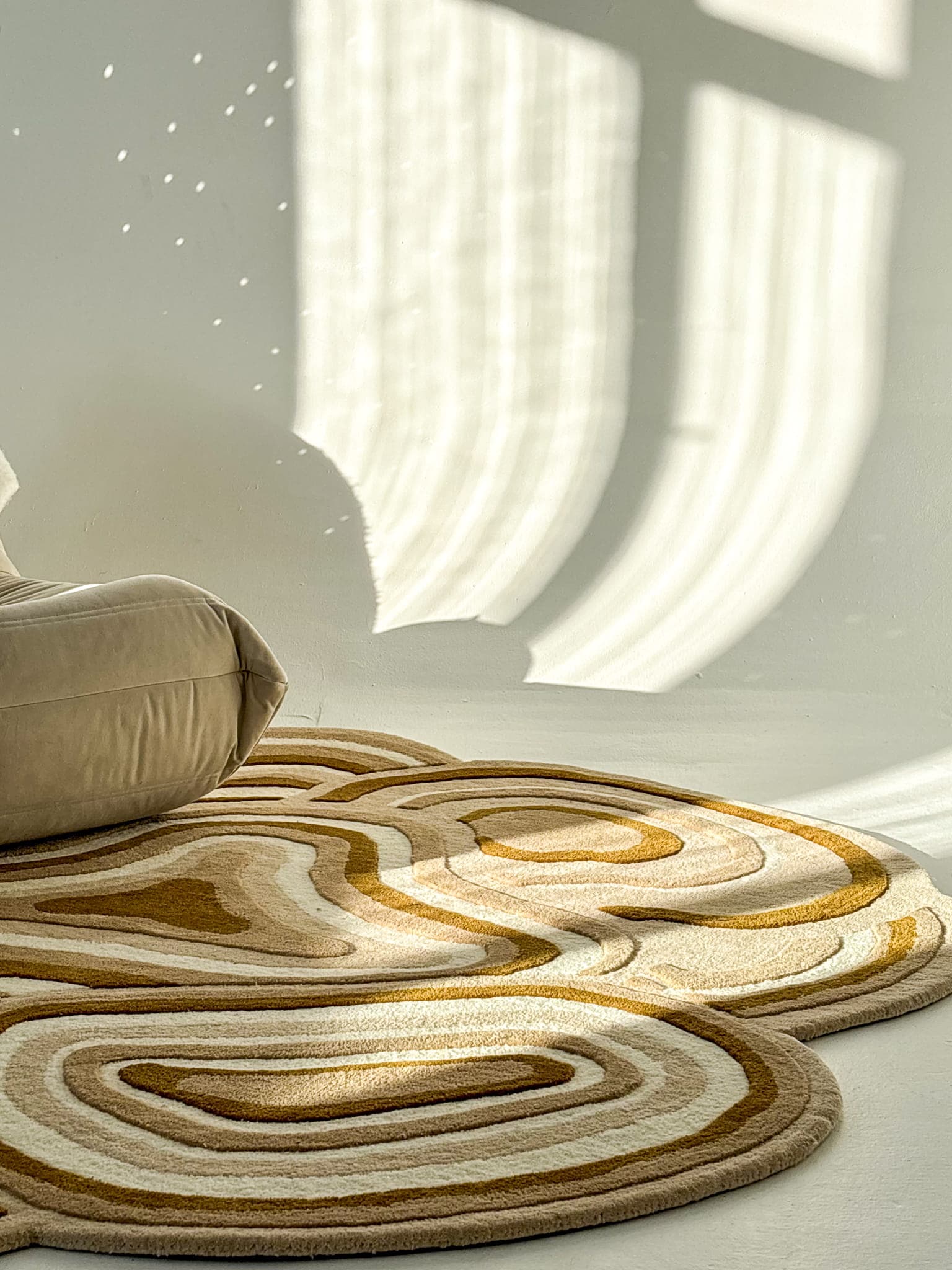 Dywan HUBA Ø250cm, wełna, beżowy, brązowy, biały, Tapis Atelier - 299740