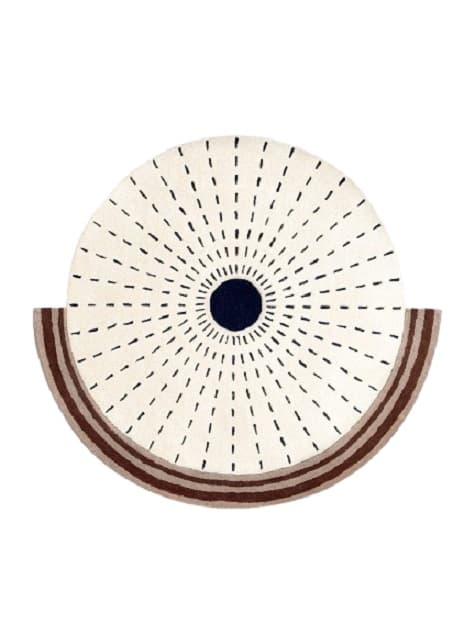 Dywan ÉVENTAIL Ø250cm, wełna, beżowy, brązowy, Tapis Atelier - WYMIARY
