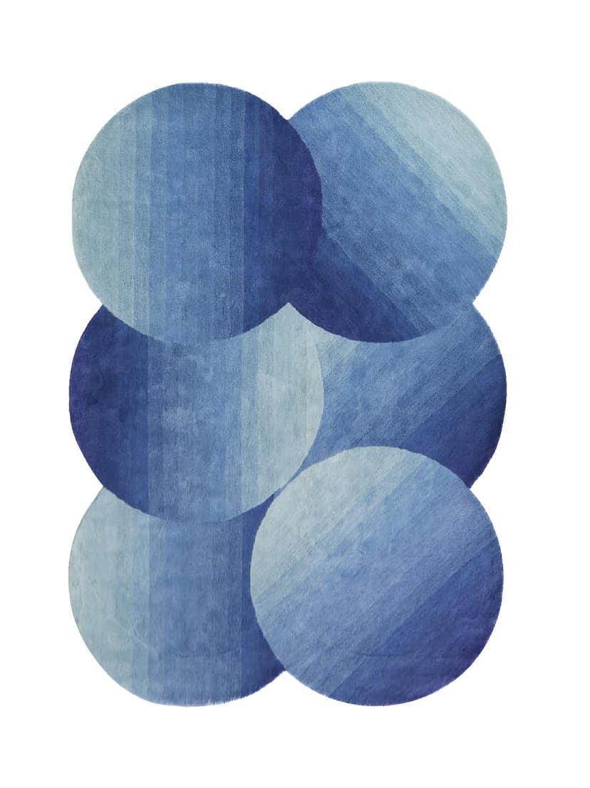 Dywan GLACE 140cm x 200cm, wełna, niebieski, Tapis Atelier