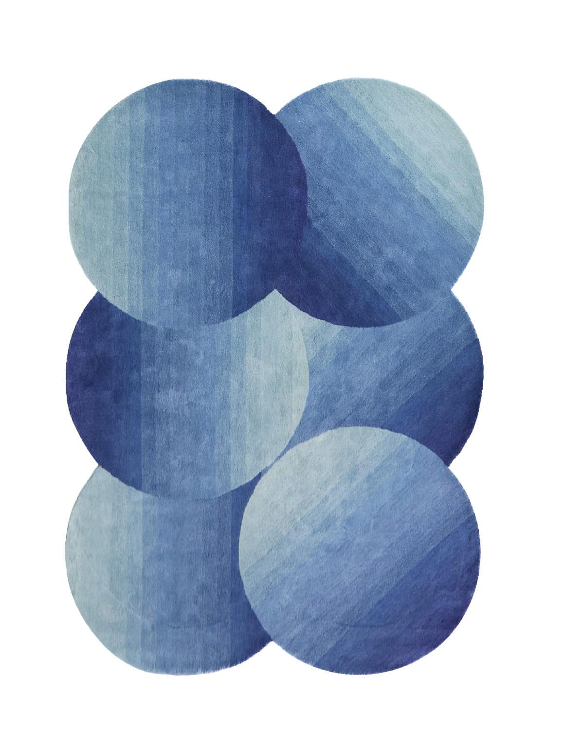 Dywan GLACE 210cm x 300cm, wełna, niebieski, Tapis Atelier