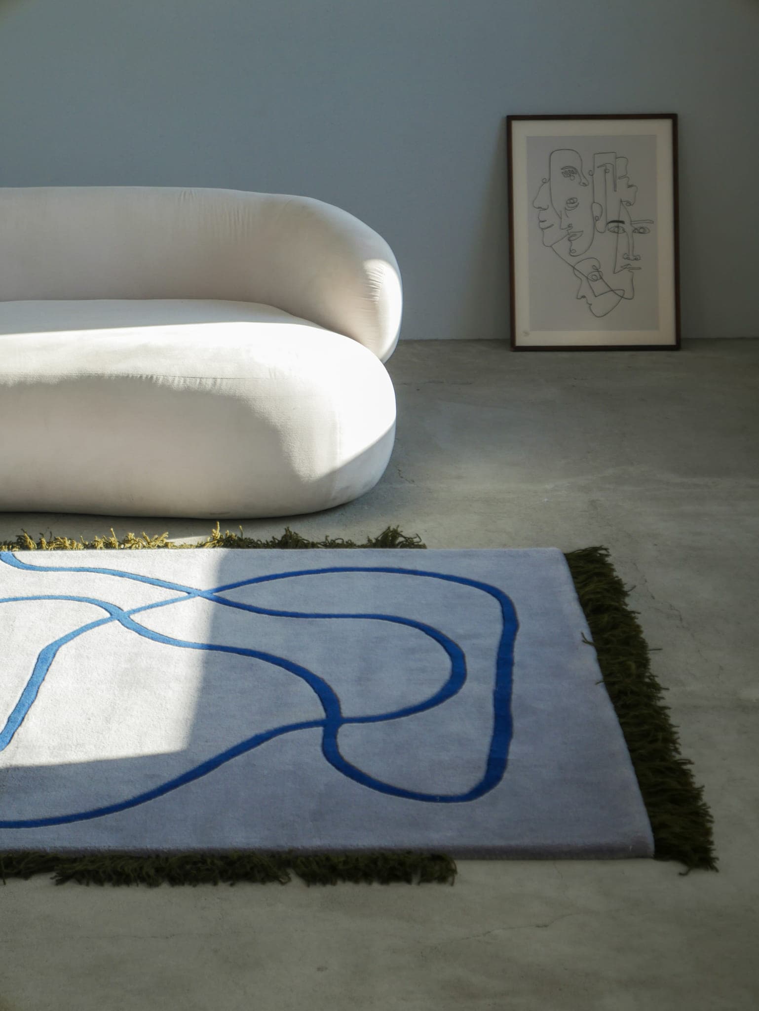 Dywan INSOUCIANT 160cm x 240cm, wełna, szary, niebieski, zielony, Tapis Atelier - 301020