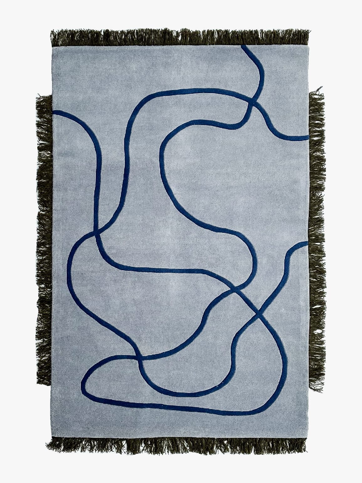 Dywan INSOUCIANT 160cm x 240cm, wełna, szary, niebieski, zielony, Tapis Atelier - 301022