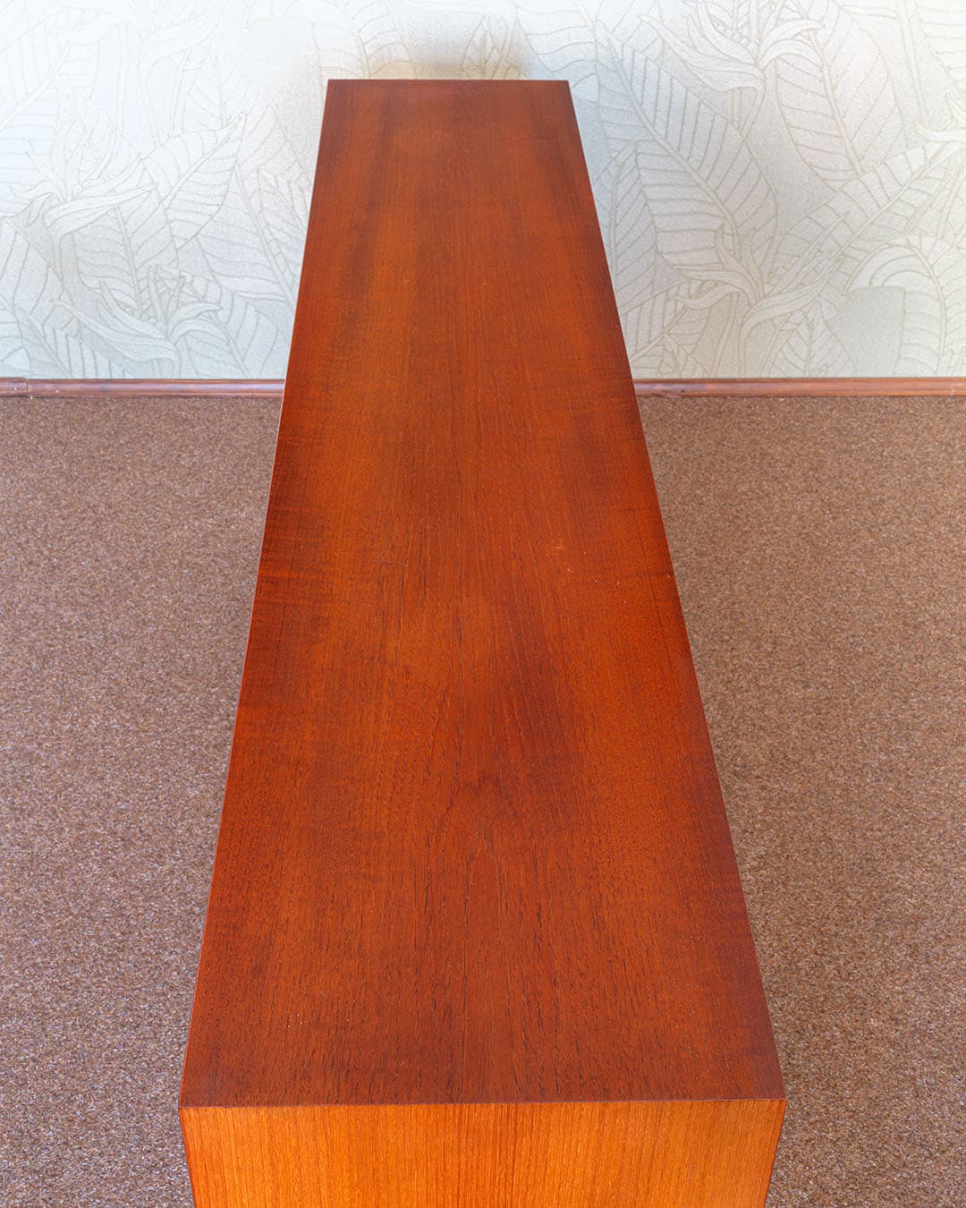 Komoda longboard, teak brązowy, drewno czarne, Niemcy, lata 70. - 302949