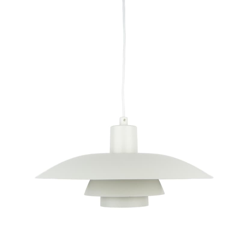 Lampa wisząca PH 4/3, biały, aluminium, proj. P. Henningsen, Dania, lata 80.