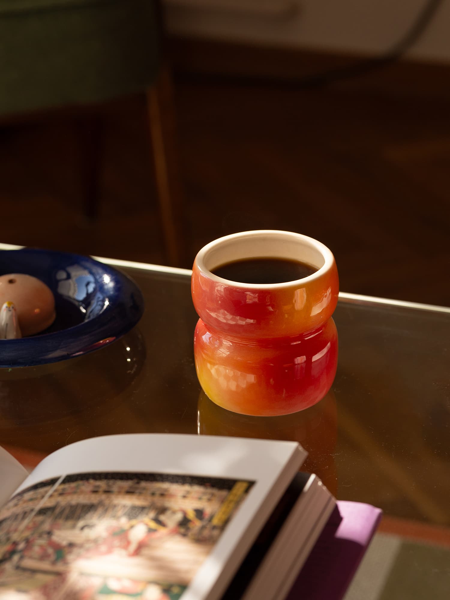 Cup Belly Gradient, ceramics yellow orange pink red beige, by A. Puławska - 303156