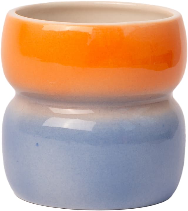 Cup Belly Seaside, orange, blue, beige, ceramics, by A. Puławska - DIMENSION