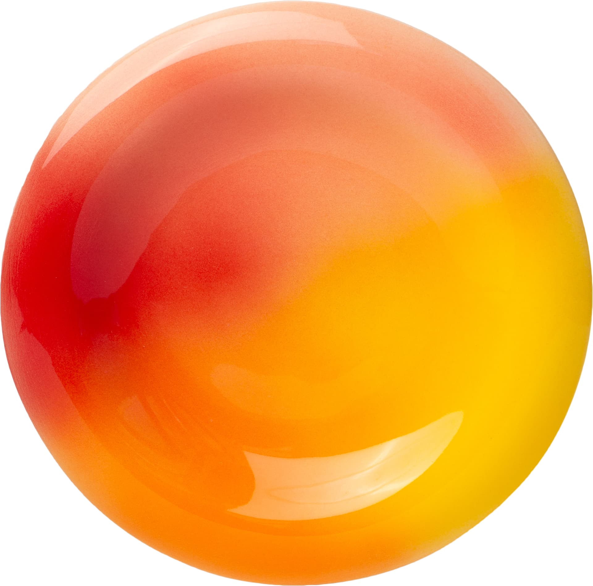 Dessert plate Belly, red orange yellow, ceramics, by A. Puławska, Tapis Atelier