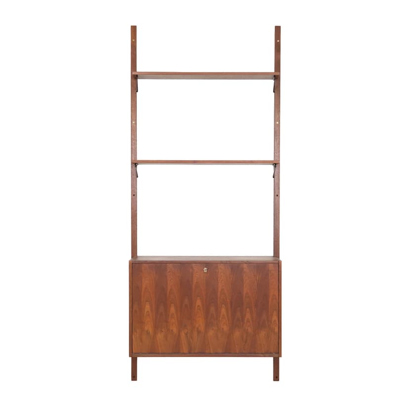 Regał systemowy, teak brązowy, Dania, lata 60.