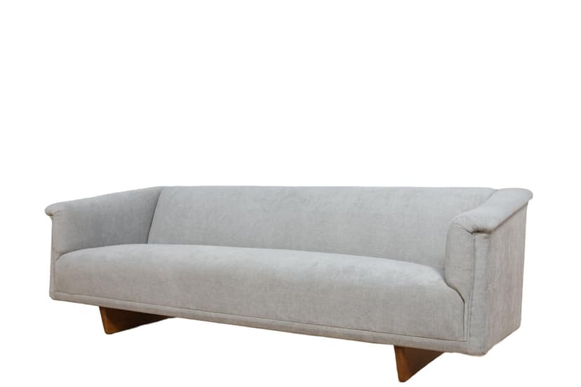 Three-seater sofa Model 4853, light grey fabric, natural oak, by B. Mogensen, Denmark, 1950s.