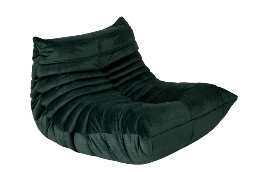 Fotel wypoczynkowy Togo, rib velvet spruce