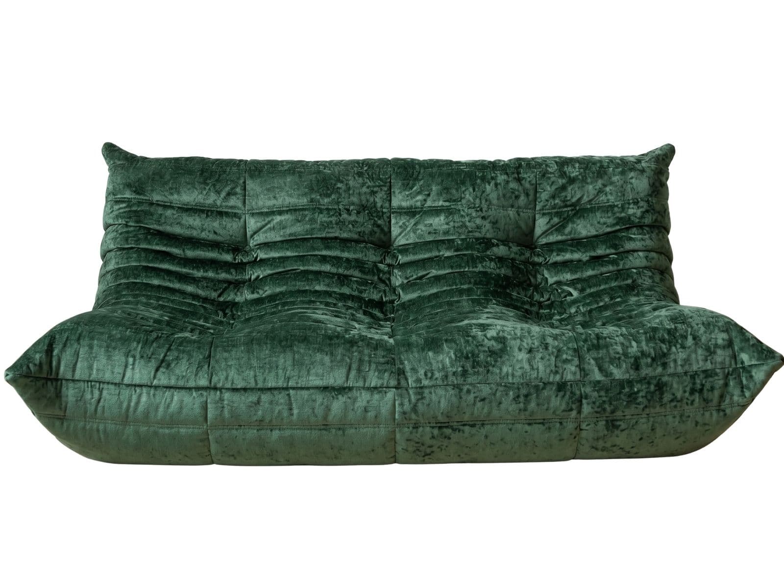 Sofa Togo trzyosobowa, washed velvet forest green
