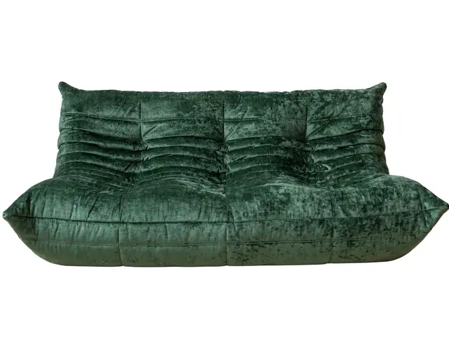 Sofa Togo trzyosobowa, washed velvet forest green - WYMIARY