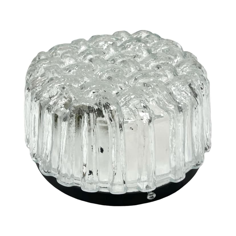 Ceiling Lamp 5222 Splot, transparent glass, black metal, Hillebrand, Germany, 1970s.