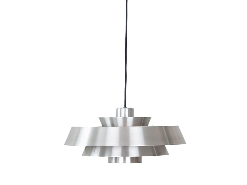 Pendant lamp Nova, silver aluminium, by J. Hammerborg, Fog & Mørup, Denmark, 1960s.