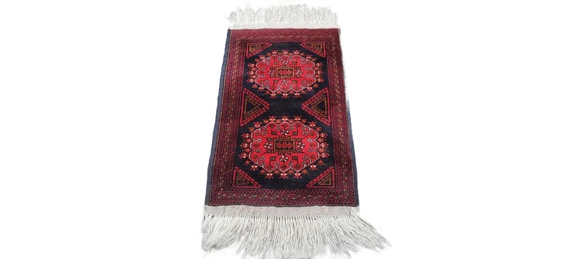 Dywan Beluch, 135x56 cm, czerwony czarny, wełna, Afganistan, lata 70.