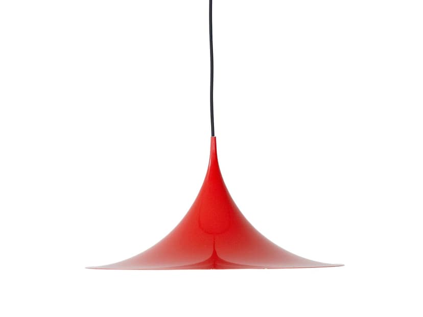 Pendant Lamp Semi, red, aluminum, by C. Bonderup, T. Thorup, Fog & Mørup, Denmark, 1960s.