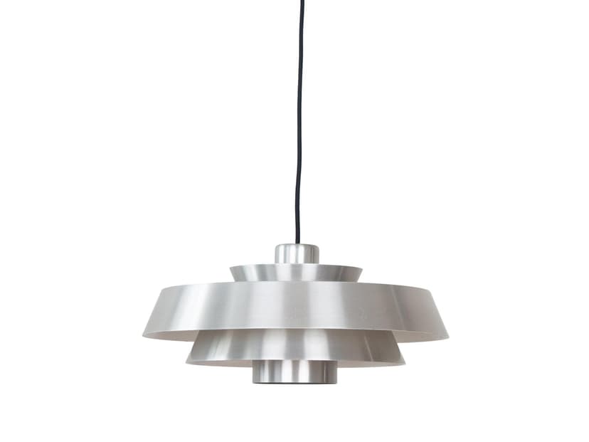 Pendant Lamp Nova, silver aluminum, by J. Hammerborg, Fog & Mørup, Denmark, 1960s.
