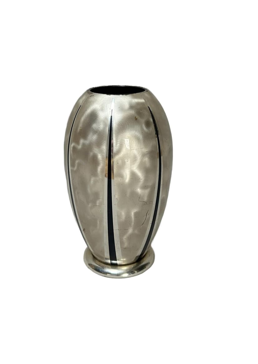 Vase Ikora, silver black metal, WMF, Germany, 1970s.