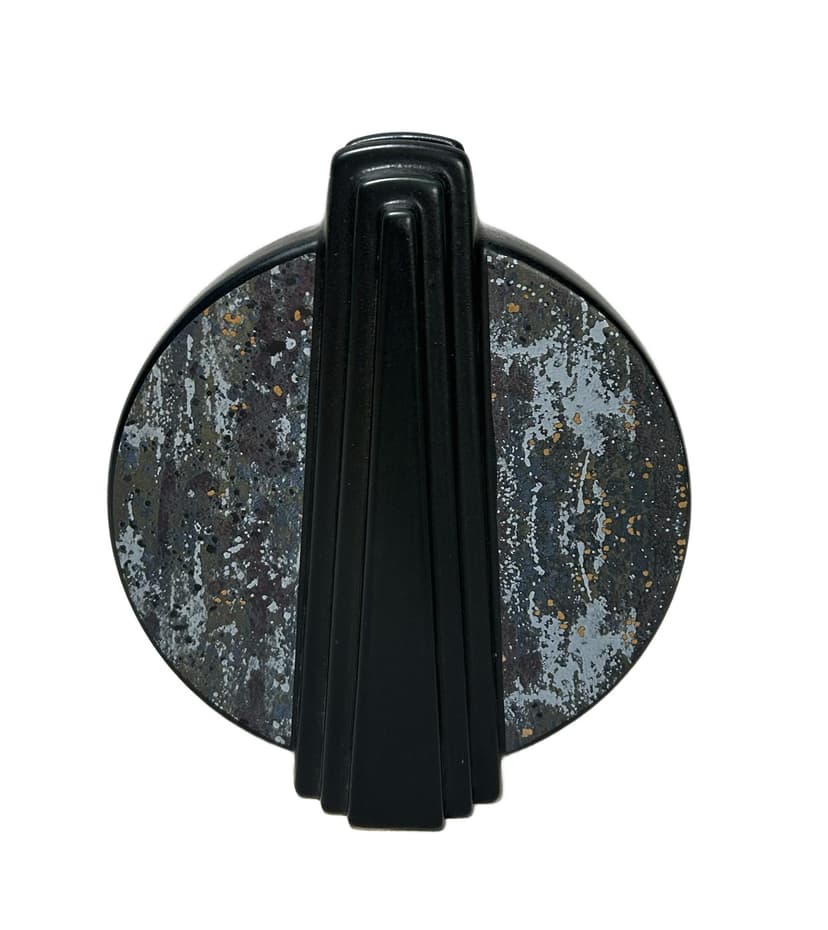 Vase, black multicolor ceramics, Germany, 1970s.