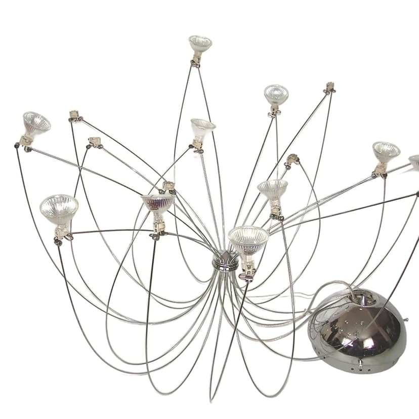Pendant lamp Spider, chrome, metal, 1980s