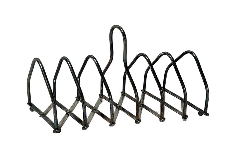 Toast Rack, silver-plated brass silver, 19th c.