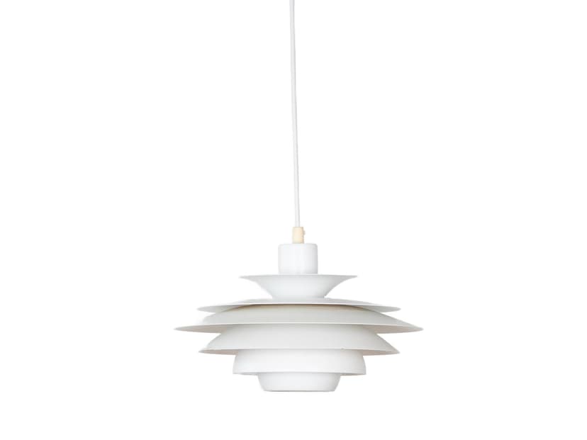 Pendant Lamp Verona, white aluminum, by K. Wiborg, Jeka, Denmark, 1980s.