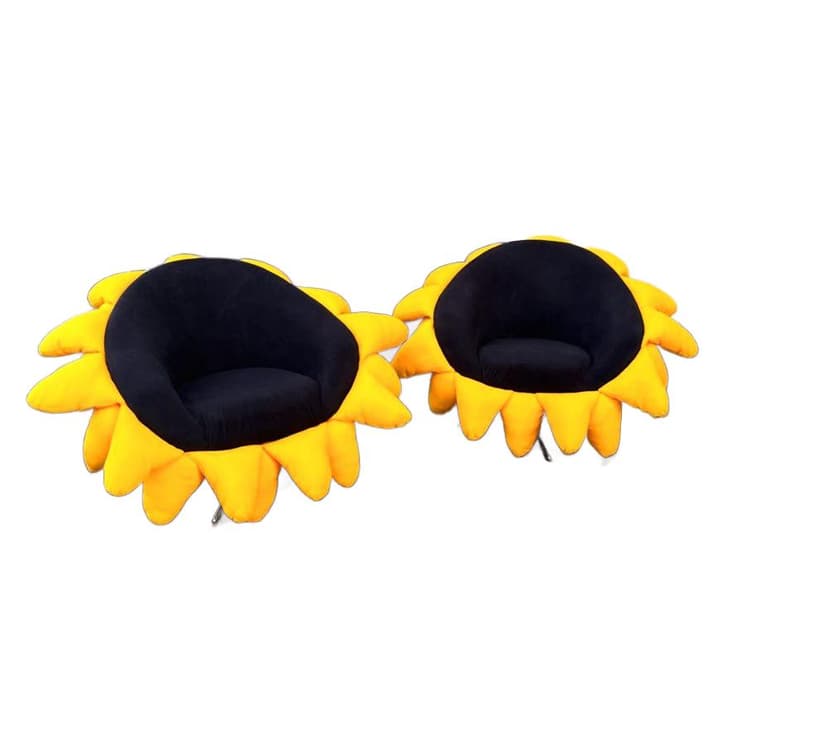 Club Armchair Sunflower, black velvet, yellow velvet, Poland