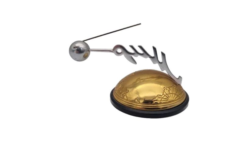 Desk Ornament Space Age, gold metal, silver metal, black plastic, USSR, 1960s.