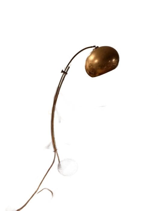 Floor Lamp Space Age, gold metal, chrome, Italy, 1970s.