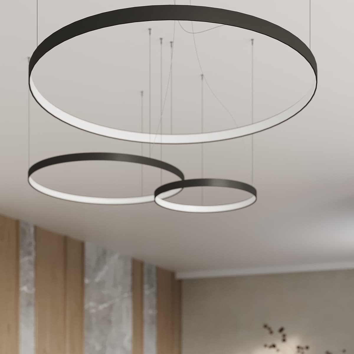Żyrandol RIO 78 cm, czarny, Thoro - 309525