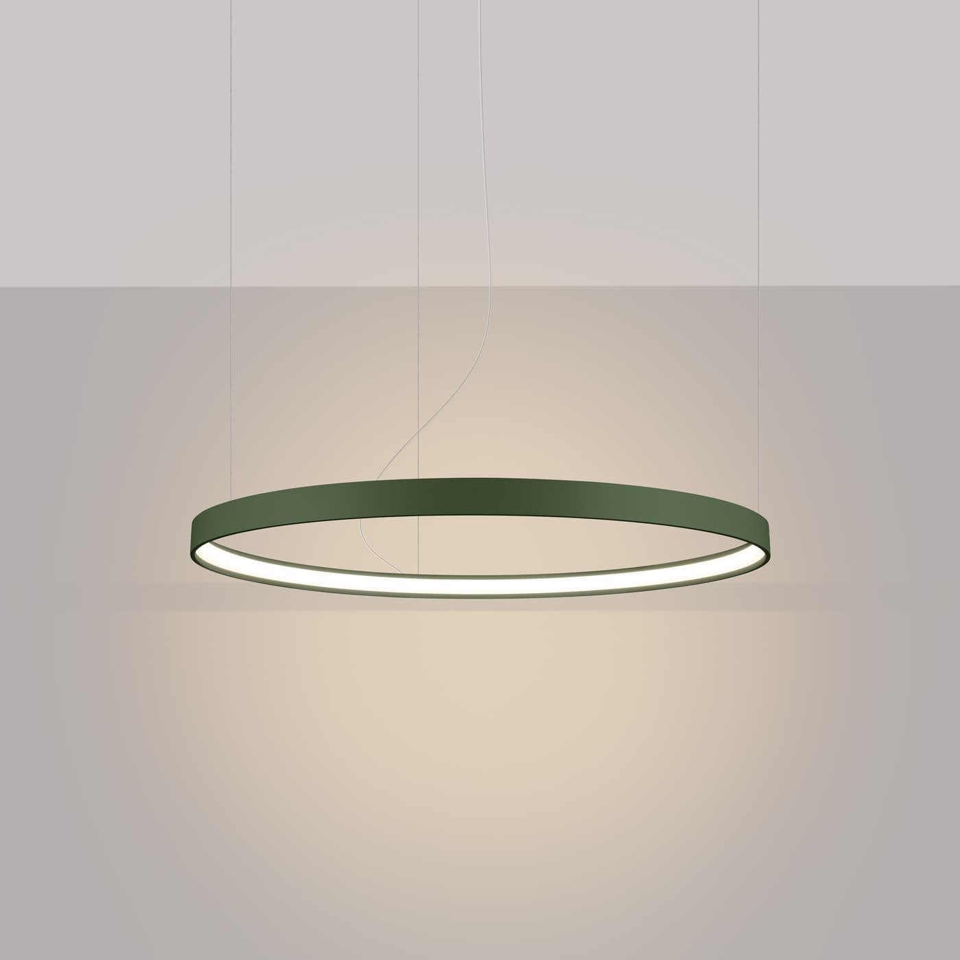 Żyrandol RIO 78 cm, zielona oliwka, Thoro - 310129