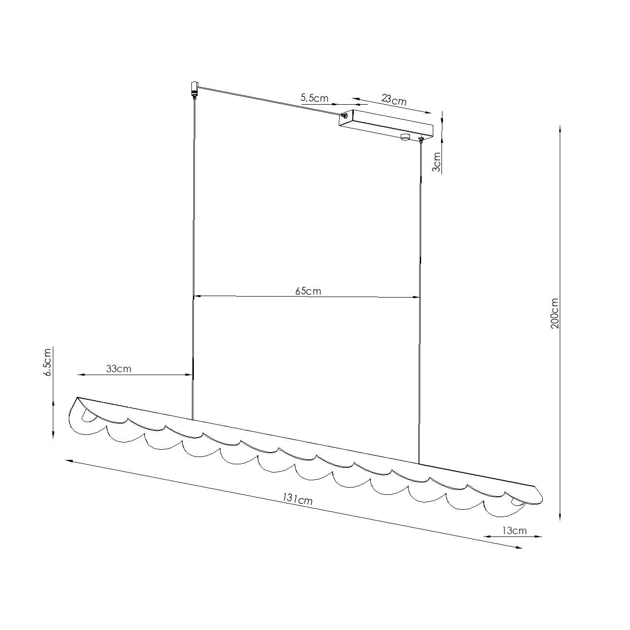 Lampa wisząca BISCUIT 130 cm taupe, Thoro - 310455