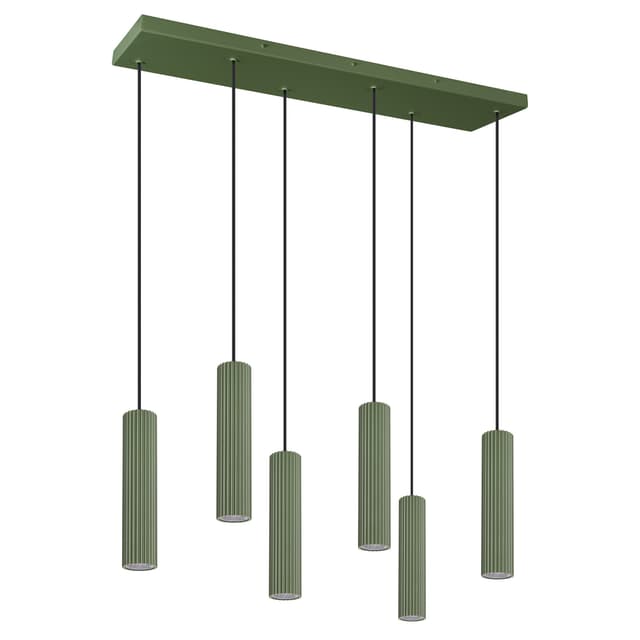 Pendant lamp IVAR 6L 200 cm, olive green, black, Thoro - DIMENSION