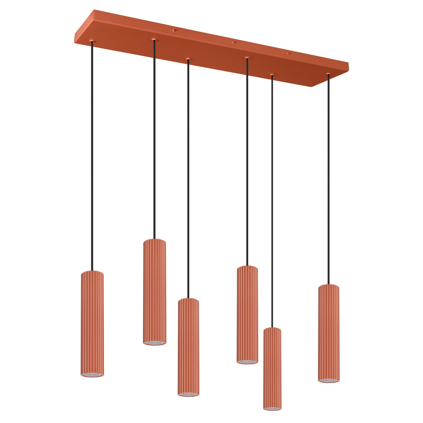 Pendant lamp IVAR 6L red ochre, Thoro