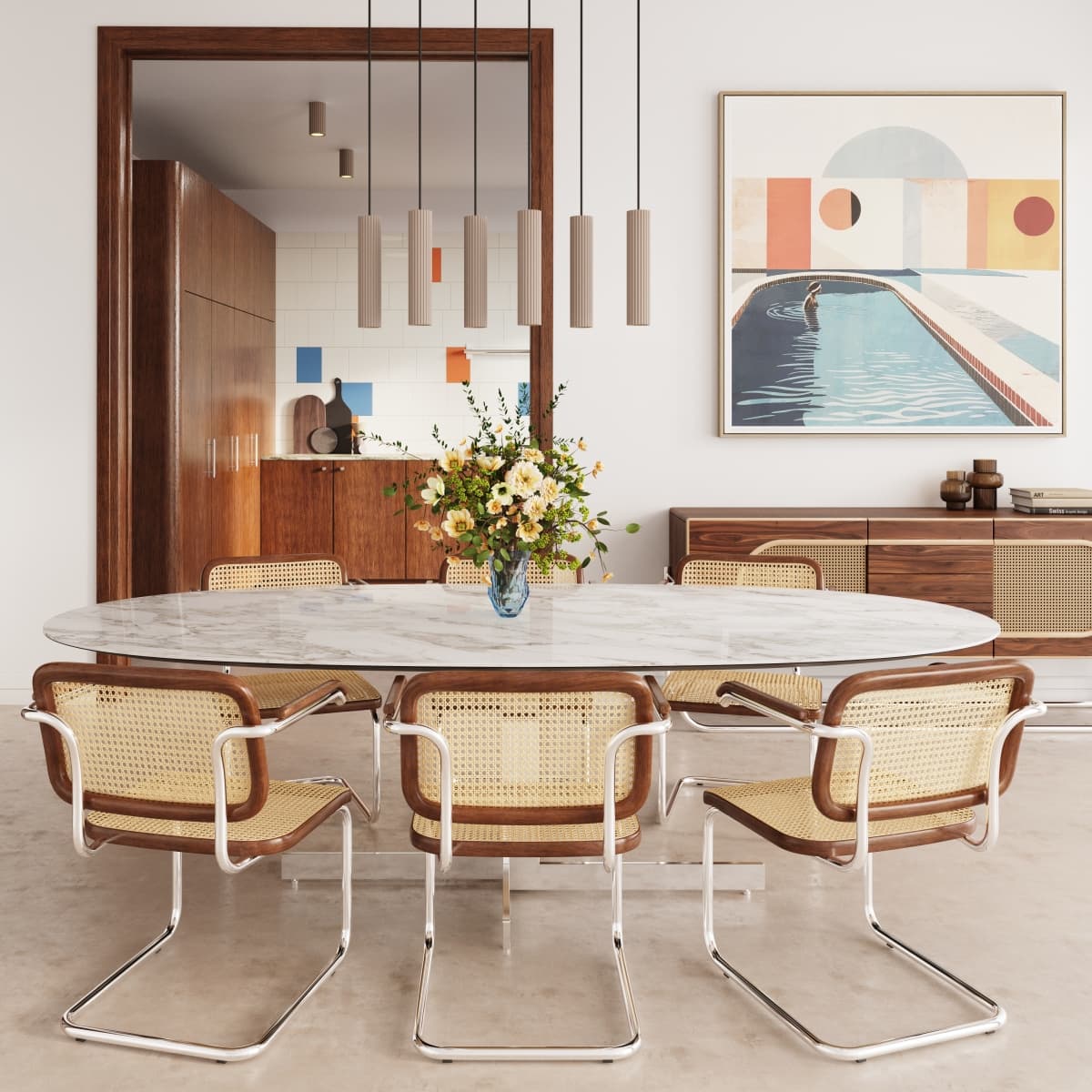 Pendant lamp IVAR 6L taupe, Thoro - 311605